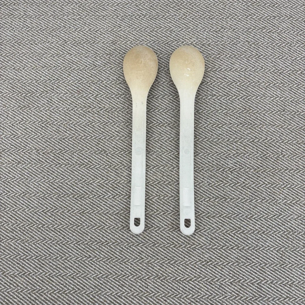 2 Rubbermaid #1973 White Nylon Plastic Serving Spoon Heavy Duty 12.5-inch USA